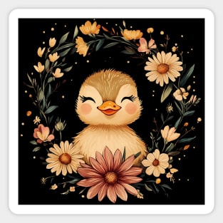 Adorable Duckling Illustration – Sweet Nature-Inspired Art Sticker